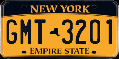 NY license plate GMT3201