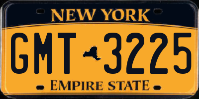 NY license plate GMT3225