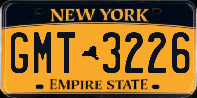 NY license plate GMT3226
