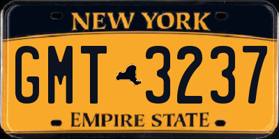 NY license plate GMT3237