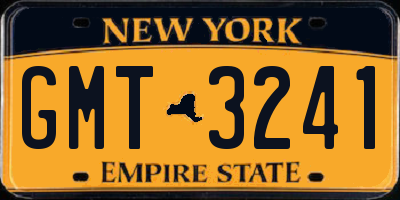 NY license plate GMT3241