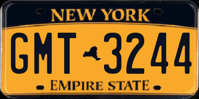 NY license plate GMT3244