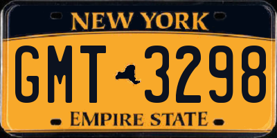 NY license plate GMT3298