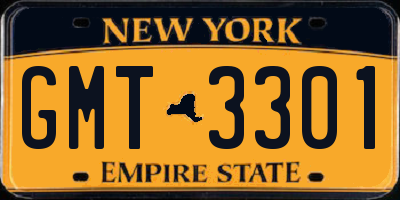 NY license plate GMT3301