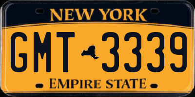NY license plate GMT3339