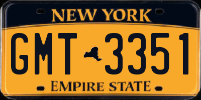 NY license plate GMT3351
