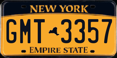 NY license plate GMT3357