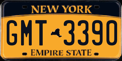 NY license plate GMT3390