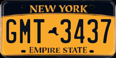 NY license plate GMT3437