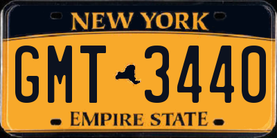 NY license plate GMT3440