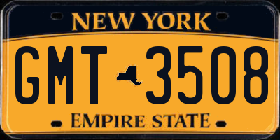 NY license plate GMT3508
