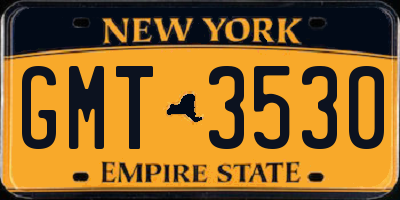 NY license plate GMT3530