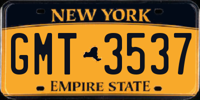 NY license plate GMT3537