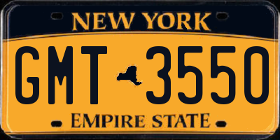 NY license plate GMT3550