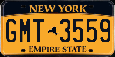 NY license plate GMT3559