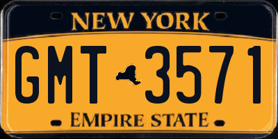 NY license plate GMT3571