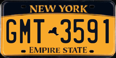 NY license plate GMT3591