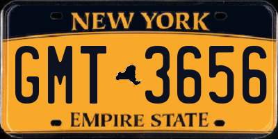 NY license plate GMT3656