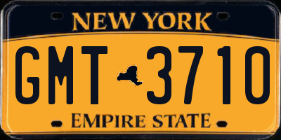 NY license plate GMT3710
