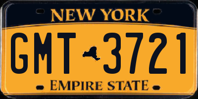 NY license plate GMT3721