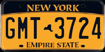 NY license plate GMT3724