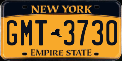 NY license plate GMT3730