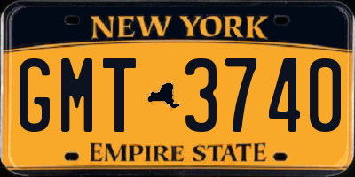 NY license plate GMT3740