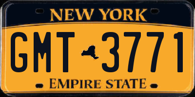 NY license plate GMT3771
