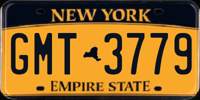 NY license plate GMT3779