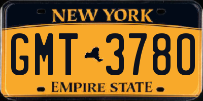 NY license plate GMT3780