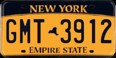 NY license plate GMT3912