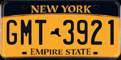 NY license plate GMT3921