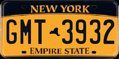 NY license plate GMT3932