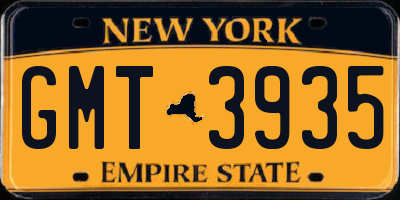 NY license plate GMT3935
