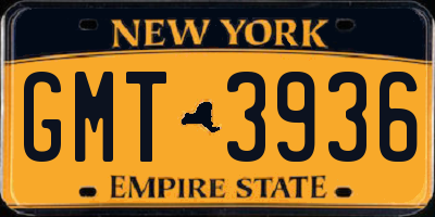 NY license plate GMT3936