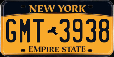 NY license plate GMT3938