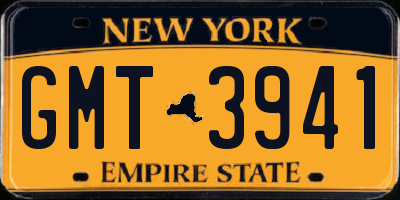 NY license plate GMT3941
