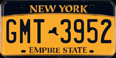 NY license plate GMT3952