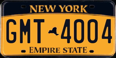 NY license plate GMT4004