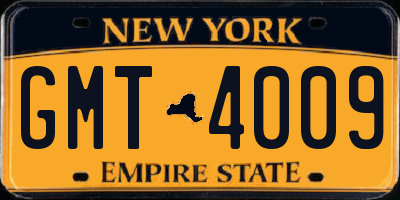 NY license plate GMT4009