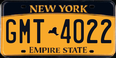 NY license plate GMT4022