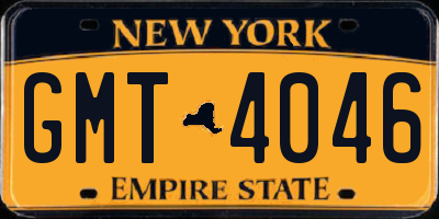 NY license plate GMT4046