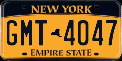 NY license plate GMT4047