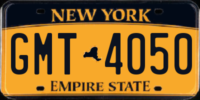 NY license plate GMT4050
