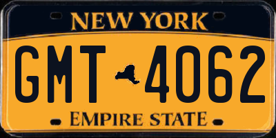 NY license plate GMT4062