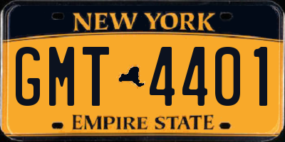 NY license plate GMT4401