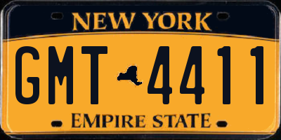 NY license plate GMT4411