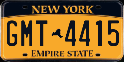NY license plate GMT4415