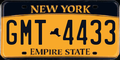 NY license plate GMT4433