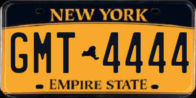 NY license plate GMT4444